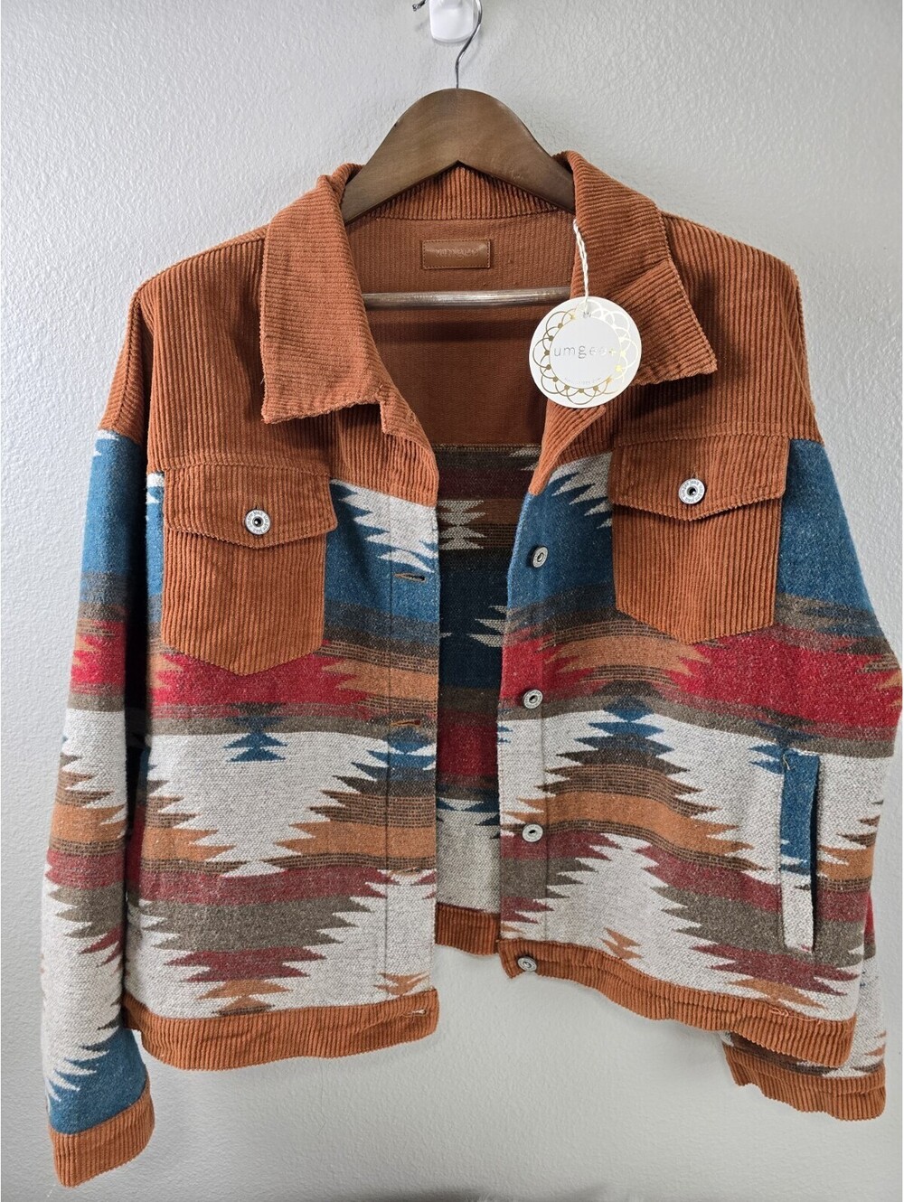 Womens UMGEE USA Inc. Button Up Cordroy Button Up Jacket South West Design XL - Picture 2 of 9